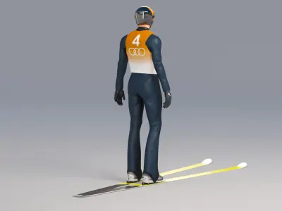  Male Ski Jumper Animated HQ Standard License 