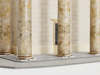 Brandenburg Gate in Berlin np1 Low-poly 3D model