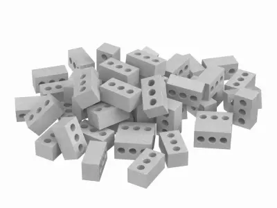 Pile Of Concrete Bricks 3D model purchase