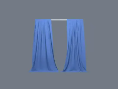 Curtains Blue Free 3D model