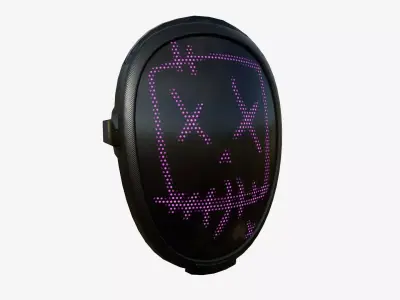 LED Screen Mask - A07 Face C - Character Design Low-poly 3D model