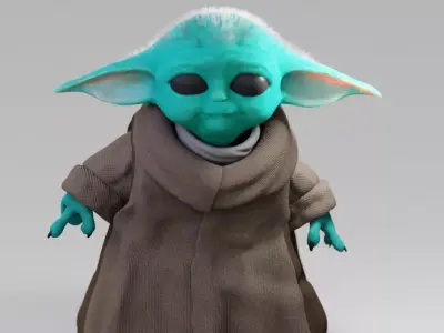 BABY YODA RIGGED CHARACTER 3D model
