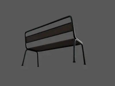 Chair in park or garden Low-poly 3D model