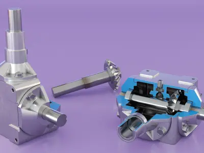  Bevel Gearbox Cutaway Section View 