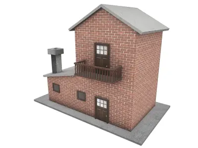 House for gaming Low-poly 3D model