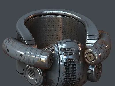 Gas mask helmet 3d model scifi Low-poly  Low-poly 3D model