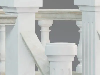 Stone balcony railing 3D model