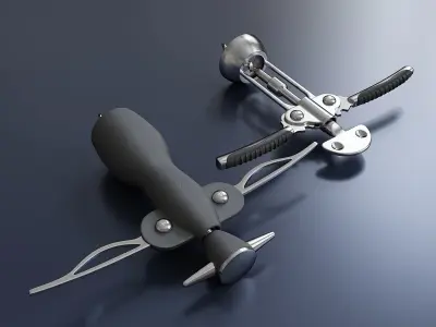 Two different wine corkscrews 3D model