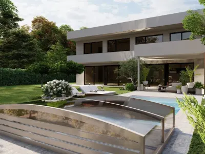 3D Exterior Scene 3D model design garden and landscape 3D 3D model