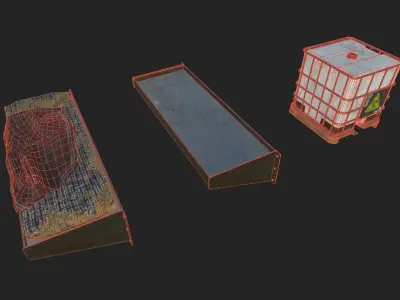 Junk Prop pack Low-poly 3D model