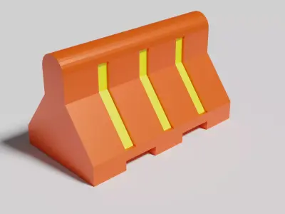 Plastic Barriers Traffic Low-poly 3D model