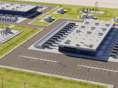 Google Data Center Area 3D model