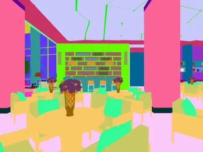 Business Restaurant - Coffee - Banquet  214 3D model