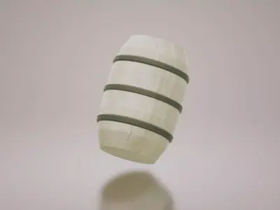 light brown barrel Low-poly 3D model