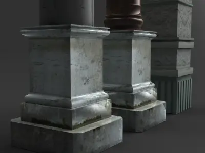 Columns Low-poly 3D model