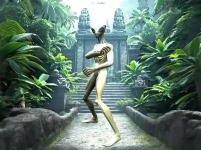 Chameleon Spy Slim Color Changing Character Low-poly 3D model