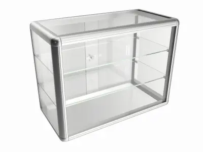 Shop two level counter top glass showcase 3D model
