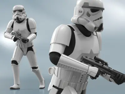  Star Wars Imperial Stormtrooper Running with Blaster 