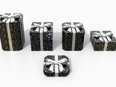  Gift Boxes - 5-Pack with Glossy Ribbon Bow 