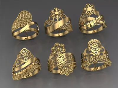 Royal Turkish Ring Collection  Exclusive STL Jewelry Models 3D print model
