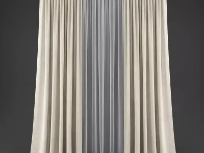 Curtains pair of Low-poly 3D model order