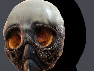 Gas mask printable helmet scifi character game space Low-poly  Low-poly 3D model