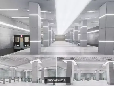 Subway Stations Interiors 3D Model Pack