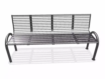 Metal Street Bench Low-poly PBR Low-poly 3D model