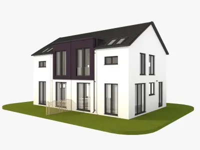 Modern German houses 3D model
