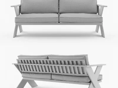Valente Outdoor 3 Seater Sofa 3D model