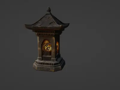 Ancient Temple Lantern 3D model