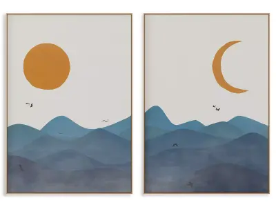 Abstract Painting Frame set 3D model 496