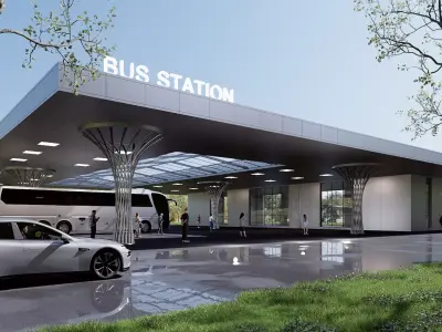 bus station Low-poly 3D model