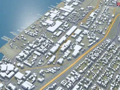 Walvis Bay Namibia 15km AI Low-poly 3D model