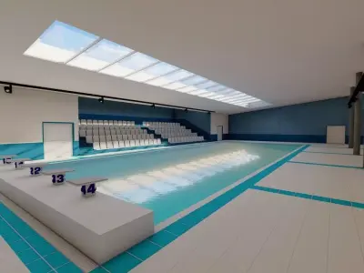 Swimming pool-stadium pool 3D model purchase