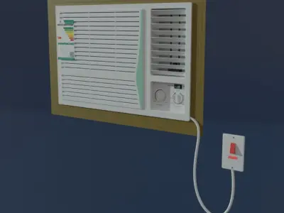 Window air conditioner 3D model