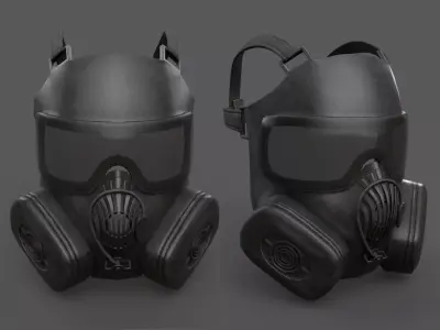 Helmet gas mask  Low-poly 3D model