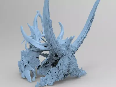 Alien Dragon God Bone Structure 10  3D model