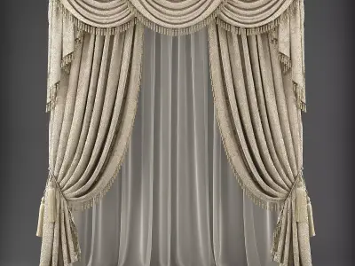 Curtain with tassels Low-poly 3D model order