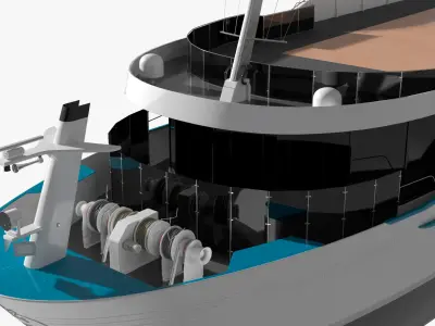  Modern River Cruise Ship White Simplified 