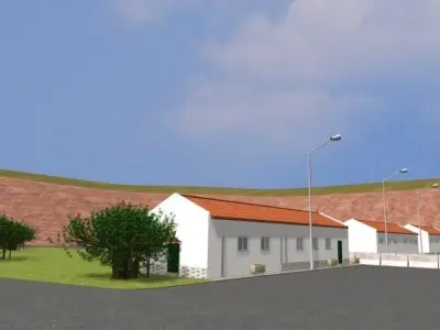 Hispanic village 3D model