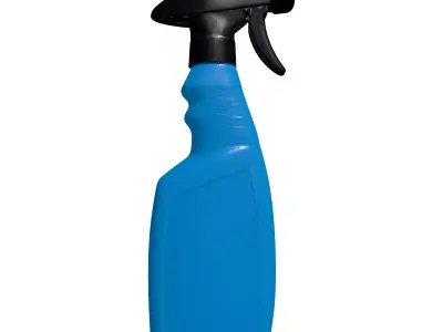 Blue Spray Bottle Cleaner Container Low-poly 3D model