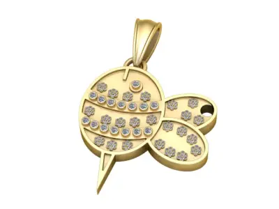 Primar  Luxury Stylized Bumblebee Diamond Pendant  3D print model