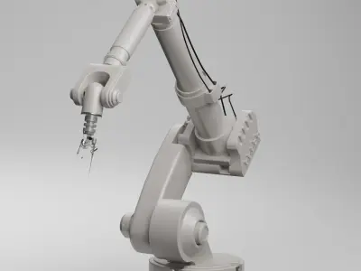 5 Industrial Robot Arm and 5 tools 3D model