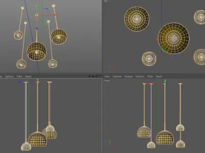 Tom Dixon  Ball Gold pendant lamp 3D model