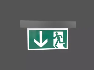 Exit Sign v1 008 Low-poly 3D model