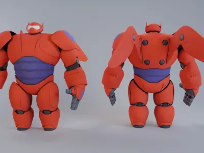 Big hero 6 - Red Baymax rigged 3D model