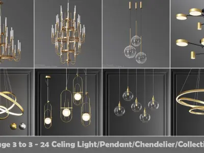 24 Light Fixture Collection 3D Model Pack