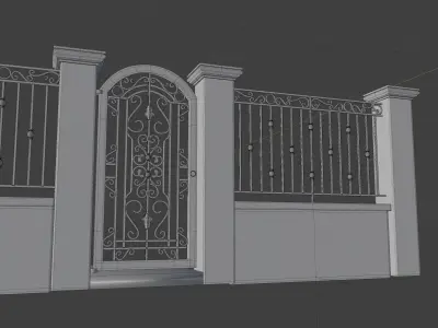 Wrought Iron Fence 3D model