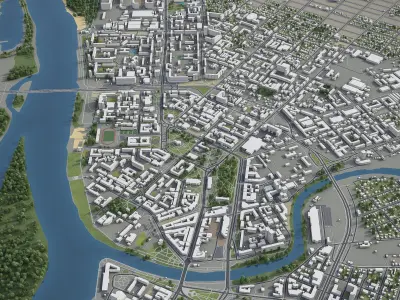 Omsk - city  Low-poly 3D model